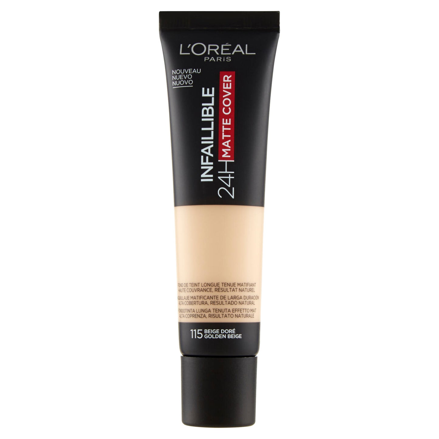L'Oréal Paris Fondotinta Ultra-Coprenza Infaillible 24h Mat Cover, Finish Matte, 115 Beige (25531863)