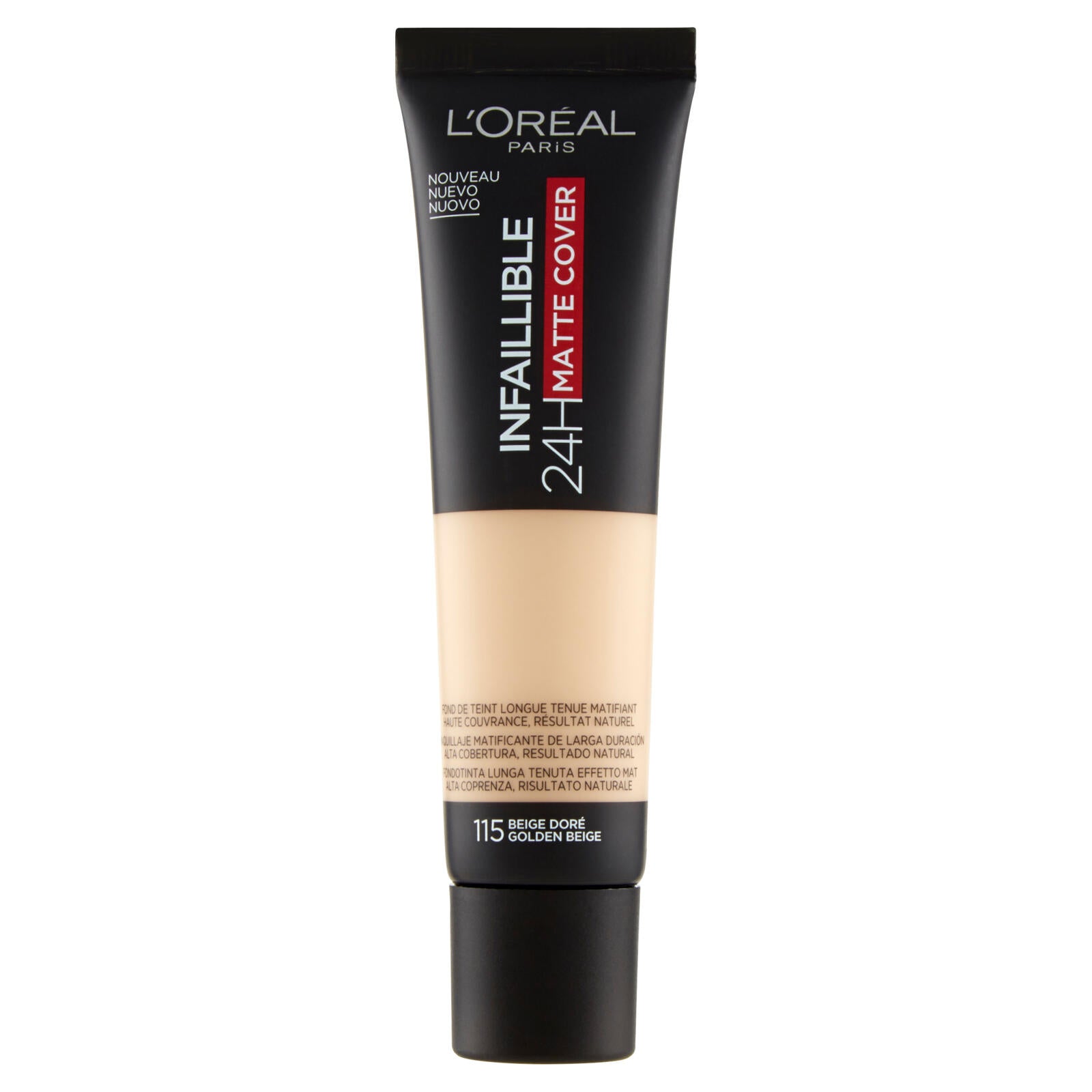 L'Oréal Paris Fondotinta Ultra-Coprenza Infaillible 24h Mat Cover, Finish Matte, 115 Beige (25531863)
