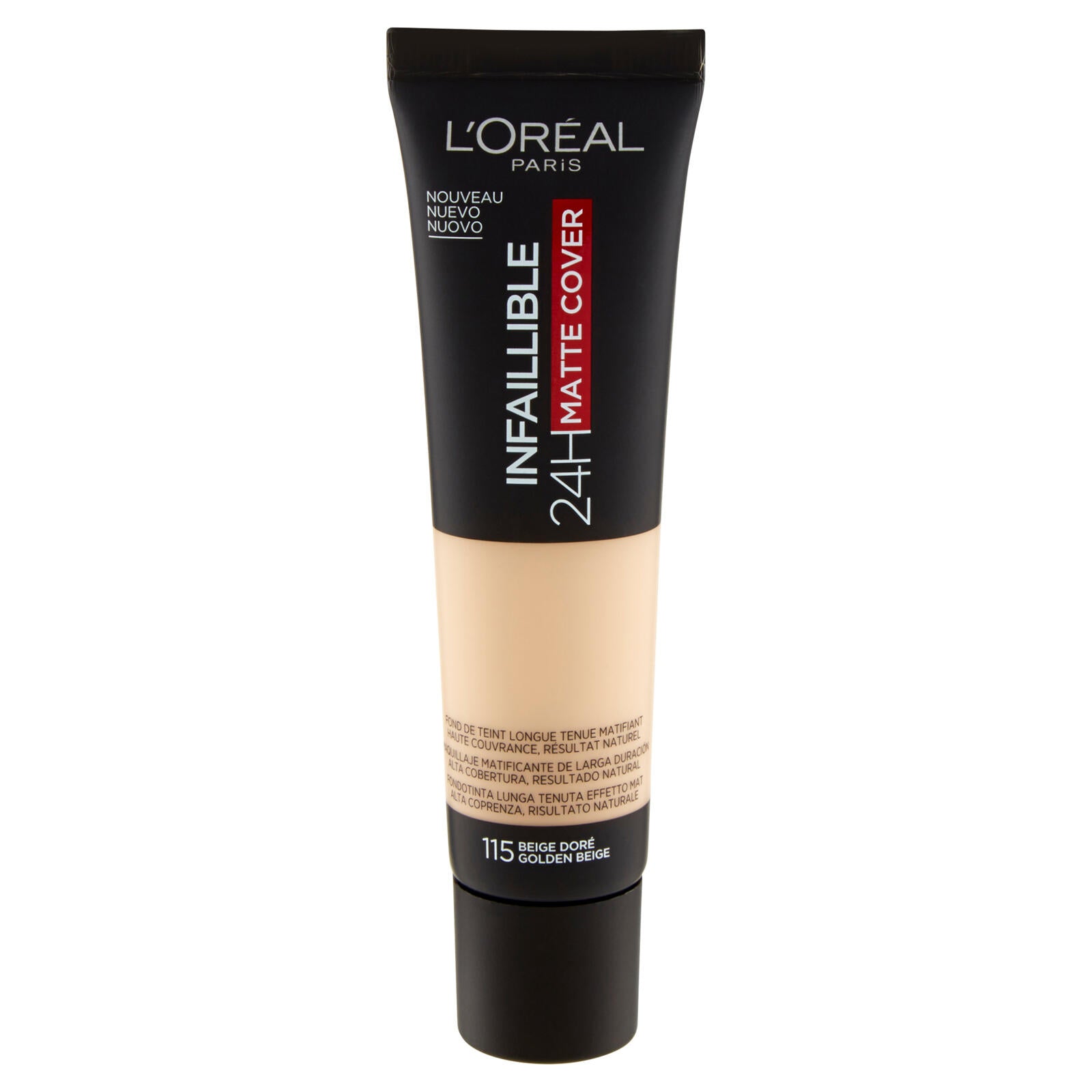 L'Oréal Paris Fondotinta Ultra-Coprenza Infaillible 24h Mat Cover, Finish Matte, 115 Beige (25531864)