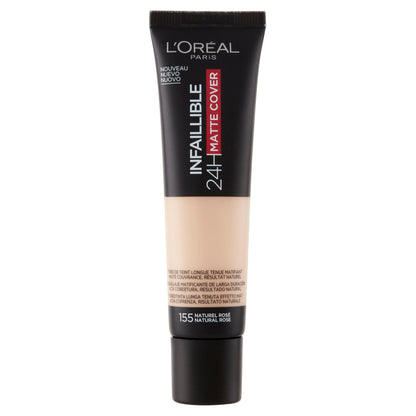 L'Oréal Paris Infaillible 24h Mat Cover Fondotinta Coprente Finish Matte Lunga Durata 155NaturelRosé (25531895)