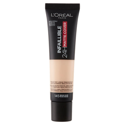 L'Oréal Paris Infaillible 24h Mat Cover Fondotinta Coprente Finish Matte Lunga Durata 145 Beige Rosé (25531893)