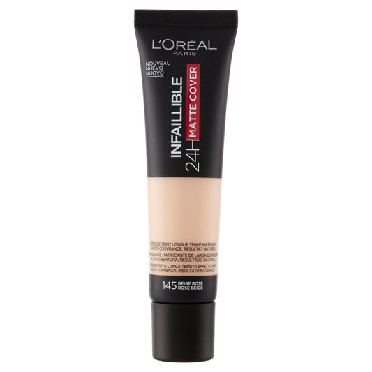 L'Oréal Paris Infaillible 24h Mat Cover Fondotinta Coprente Finish Matte Lunga Durata 145 Beige Rosé (25531893)