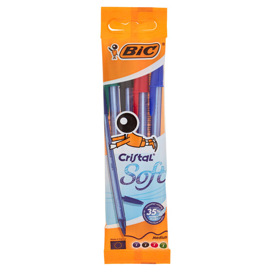 Bic Cristal Soft Medium 1,2 mm 1 blu 1 nera 1 rossa 1 verde (25520081)