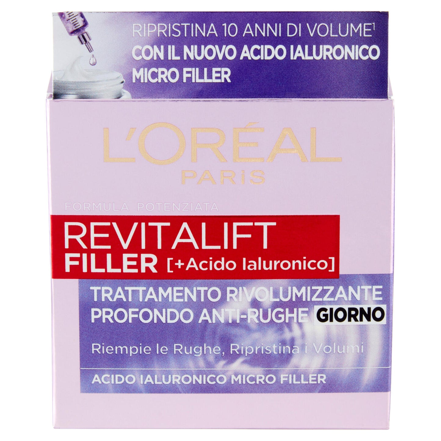 L'Oréal Paris Revitalift Filler, Azione Antirughe Rivolumizzante con Acido Ialuronico, 50 ml