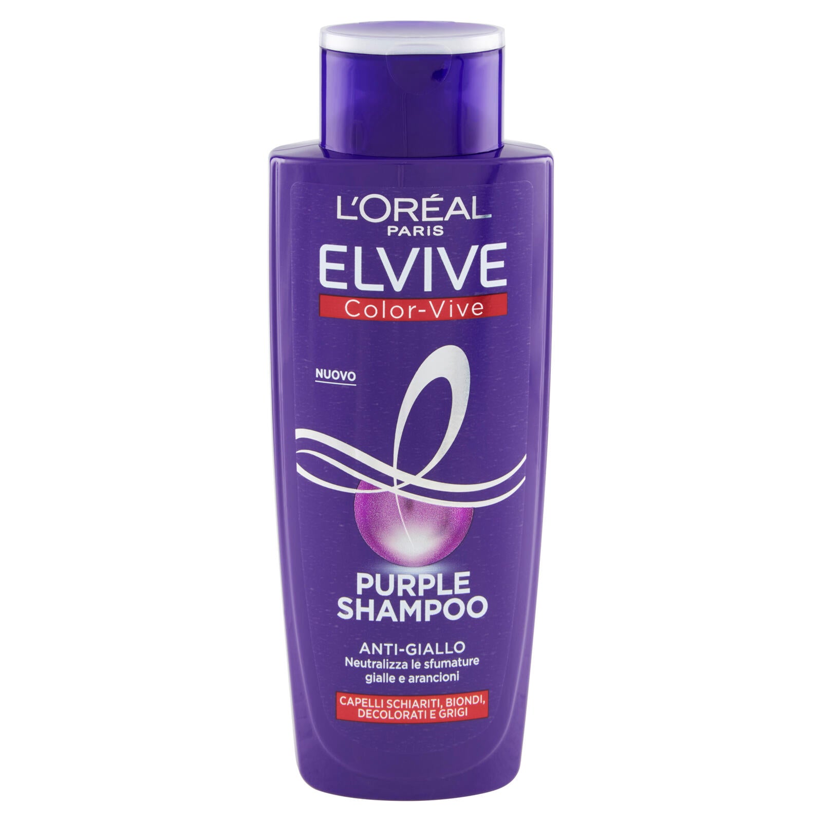 L'Oréal Paris Shampoo antigiallo Color Vive Purple, per capelli schiariti, biondi, grigi, 200 ml