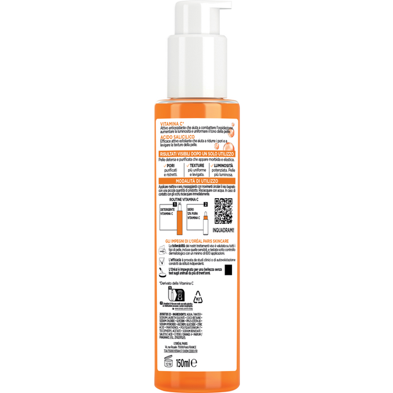 L'OREAL - Detergente Viso Revitalift Vitamine C per Pelli Sensibili - 150 ml (25531549)