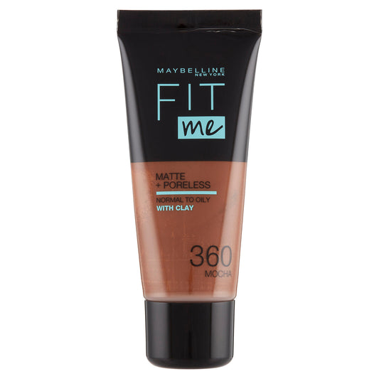 Maybelline New York Fondotinta Fit Me Matte&Poreless, Finish Opacizzante, 360 Mocha (25558929)