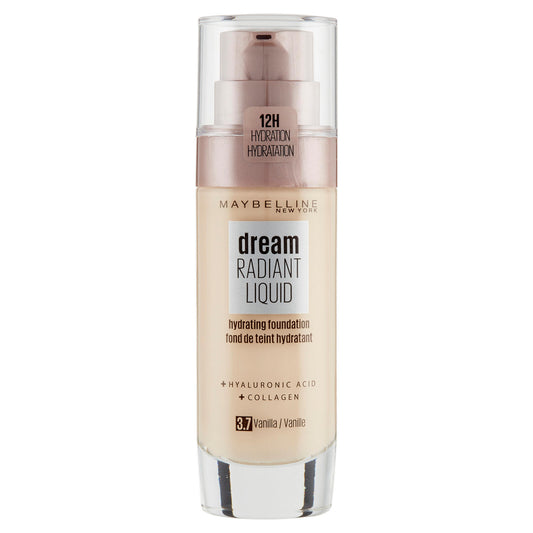 Maybelline New York Fondotinta Dream Satin Liquid, Look Naturale, SPF 19, 37 Vanilla (25558805)