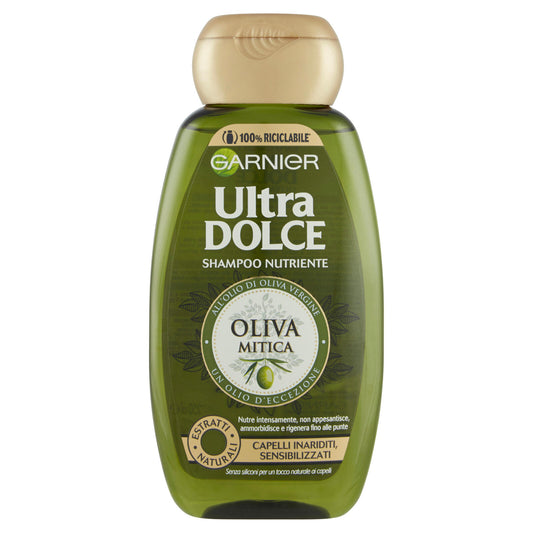 Garnier Ultra Dolce Shampoo nutriente Oliva Mitica per capelli inariditi e sensibilizzati, 250 ml