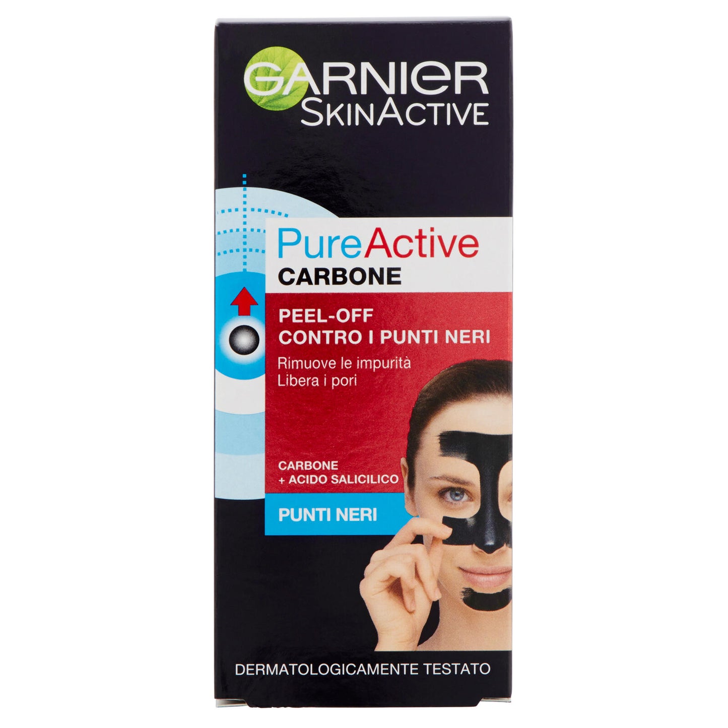 Garnier Skincare Maschera Peel Off contro i Punti Neri,Gel Detergente con Carbone e Acido Salicidico