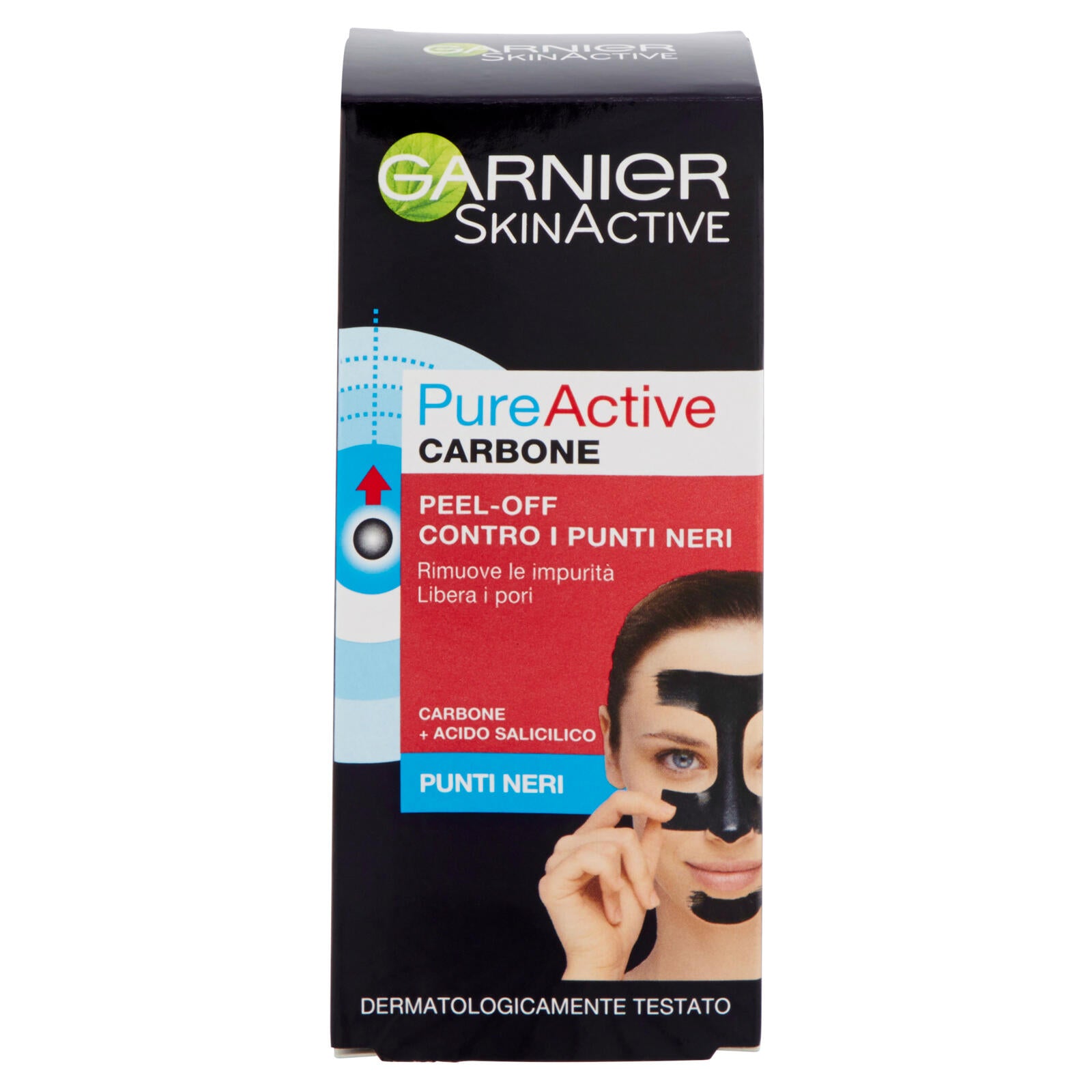 Garnier Skincare Maschera Peel Off contro i Punti Neri,Gel Detergente con Carbone e Acido Salicidico