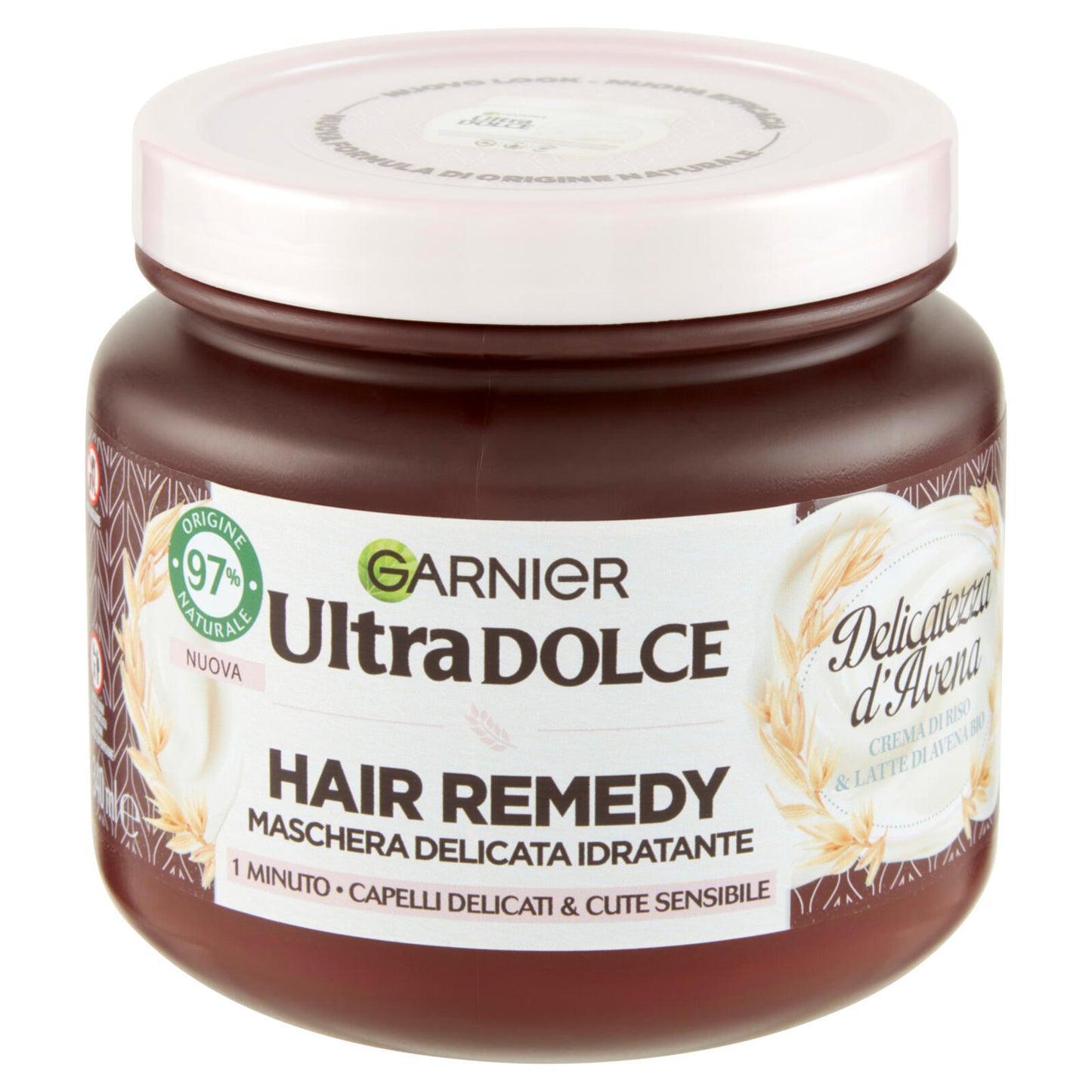 Garnier Ultra Dolce Hair Remedy Maschera per Capelli Delicata e Idratante Delicatezza d'Avena, 340ml