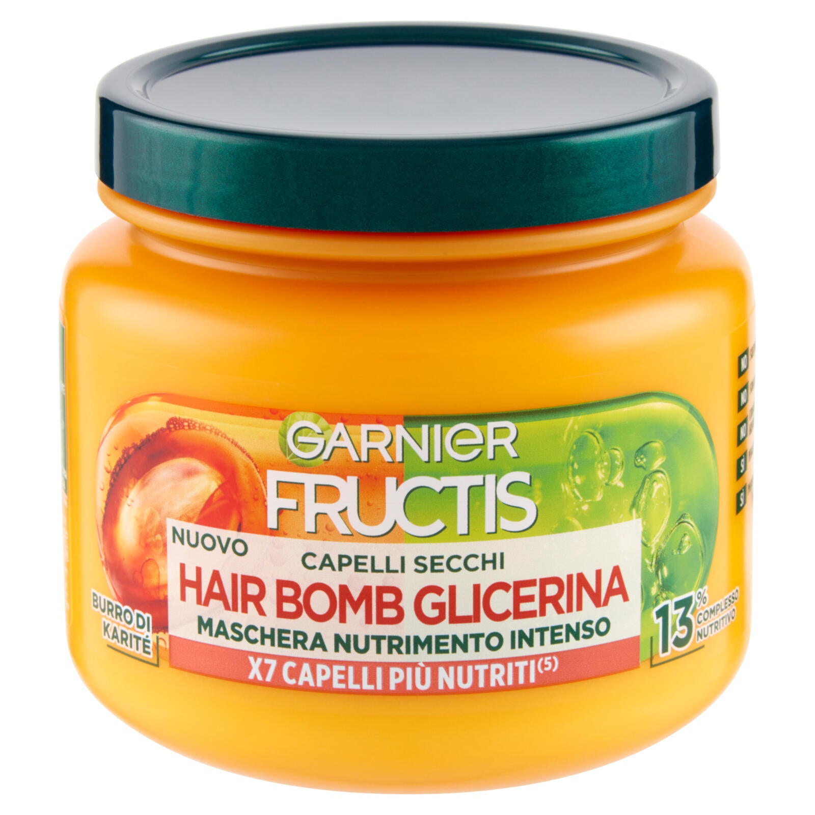 Garnier Fructis Hair Bomb Glicerina Maschera per capelli secchi, 320 ml