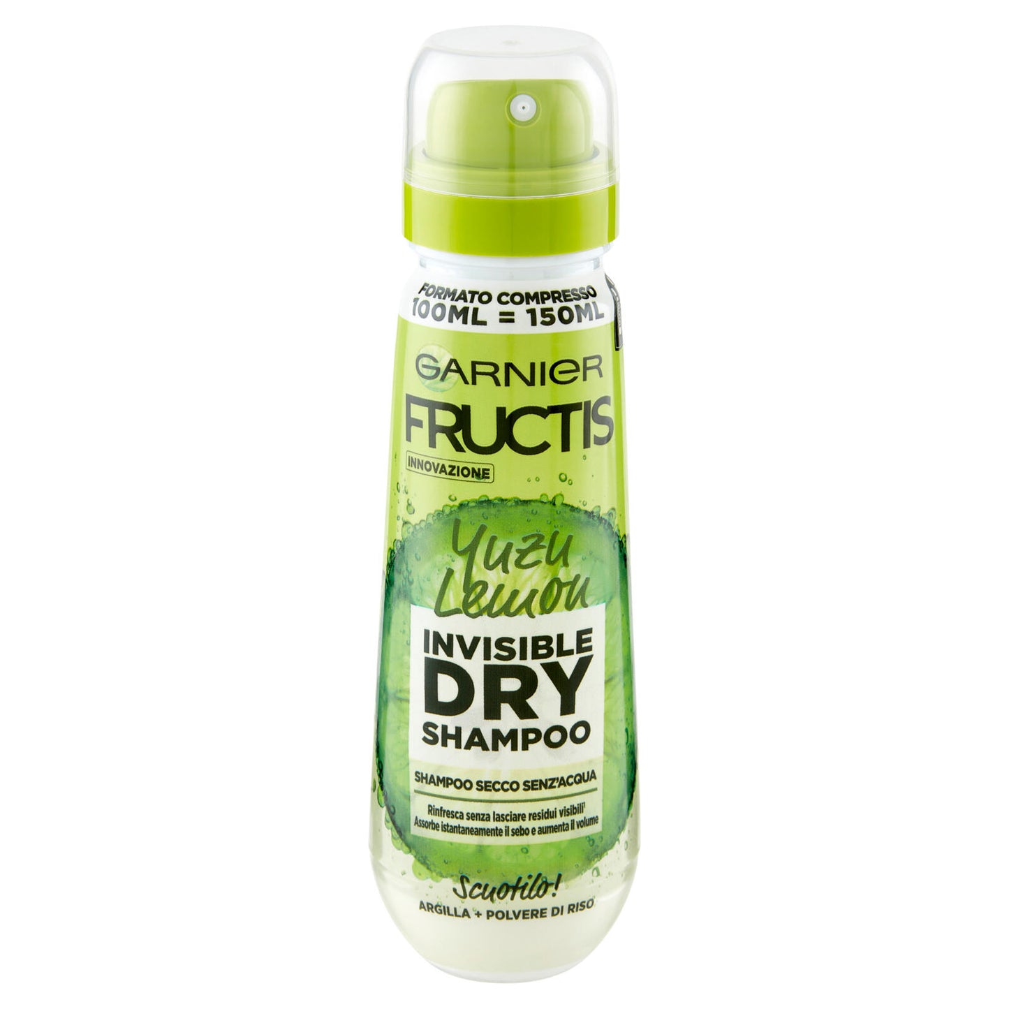 Garnier Fructis Invisible Dry Shampoo fragranza Yuzu Lemon, Shampoo Secco senz'acqua, 100 ml