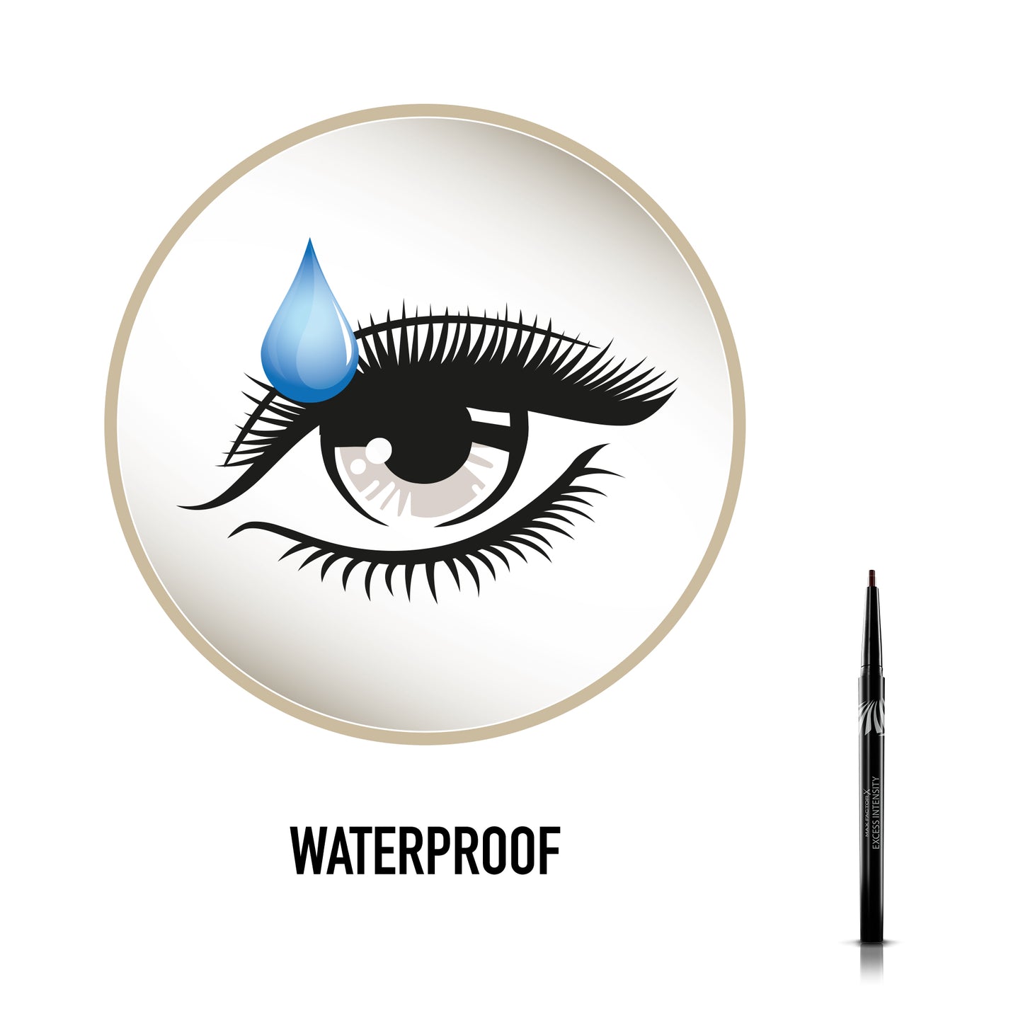 Max Factor - Matita Occhi Automatica Excess Intensity Longwear - Eyeliner Waterproof Tratto Preciso, 06 Brown, 2 g