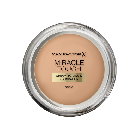 Max Factor Miracle Touch, Fondotinta Coprente con Acido Ialuronico, 060 Sand, 12 ml