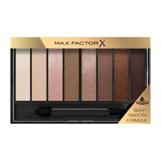 Max Factor Masterpiece Nude Palette, 8 Ombretti dal Colore Intenso, Formula Cremosa Sfumabile, 3 Finish, Tonalità Cappuccino Nudes