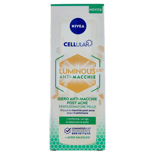Nivea Cellular Luminous630 Anti-Macchie Siero Anti-Macchie Post Acne Perfezionatore Pelle 30 ml