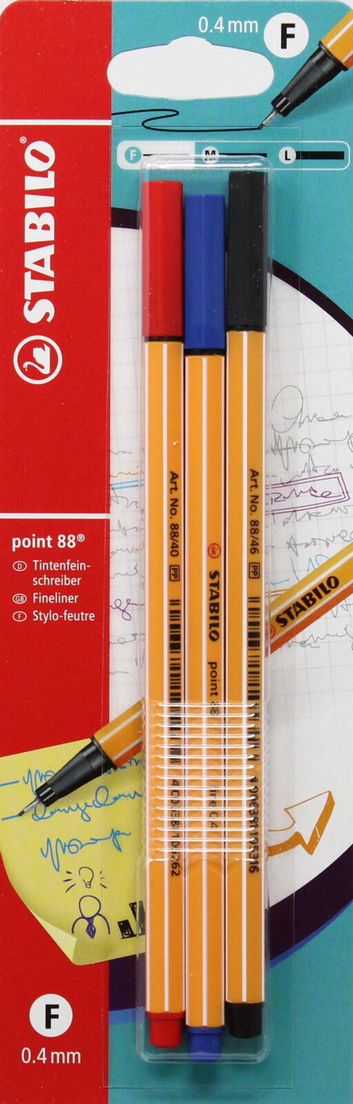 STABILO Point 88 – Set 10 Pennarelli A Punta Fine 0,4 Mm + 1 Penna PointVisco Blu – Colori Vivaci, Inchiostro Water-based, Tecnologia Anti-secchezza