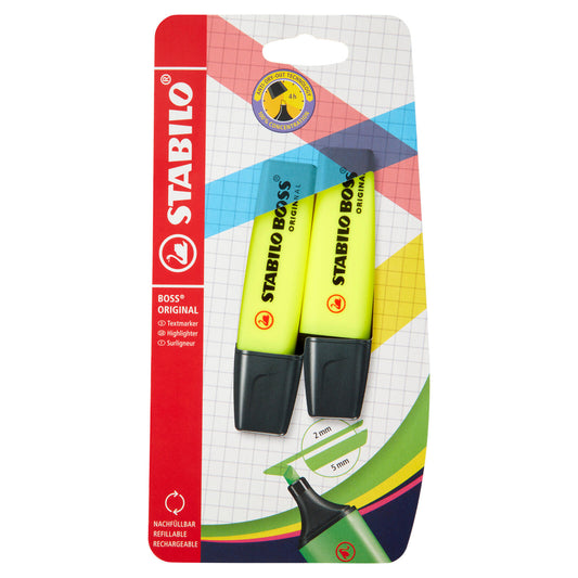 STABILO Boss Original evidenziatore giallo - blister da 2 pz. (25608014)