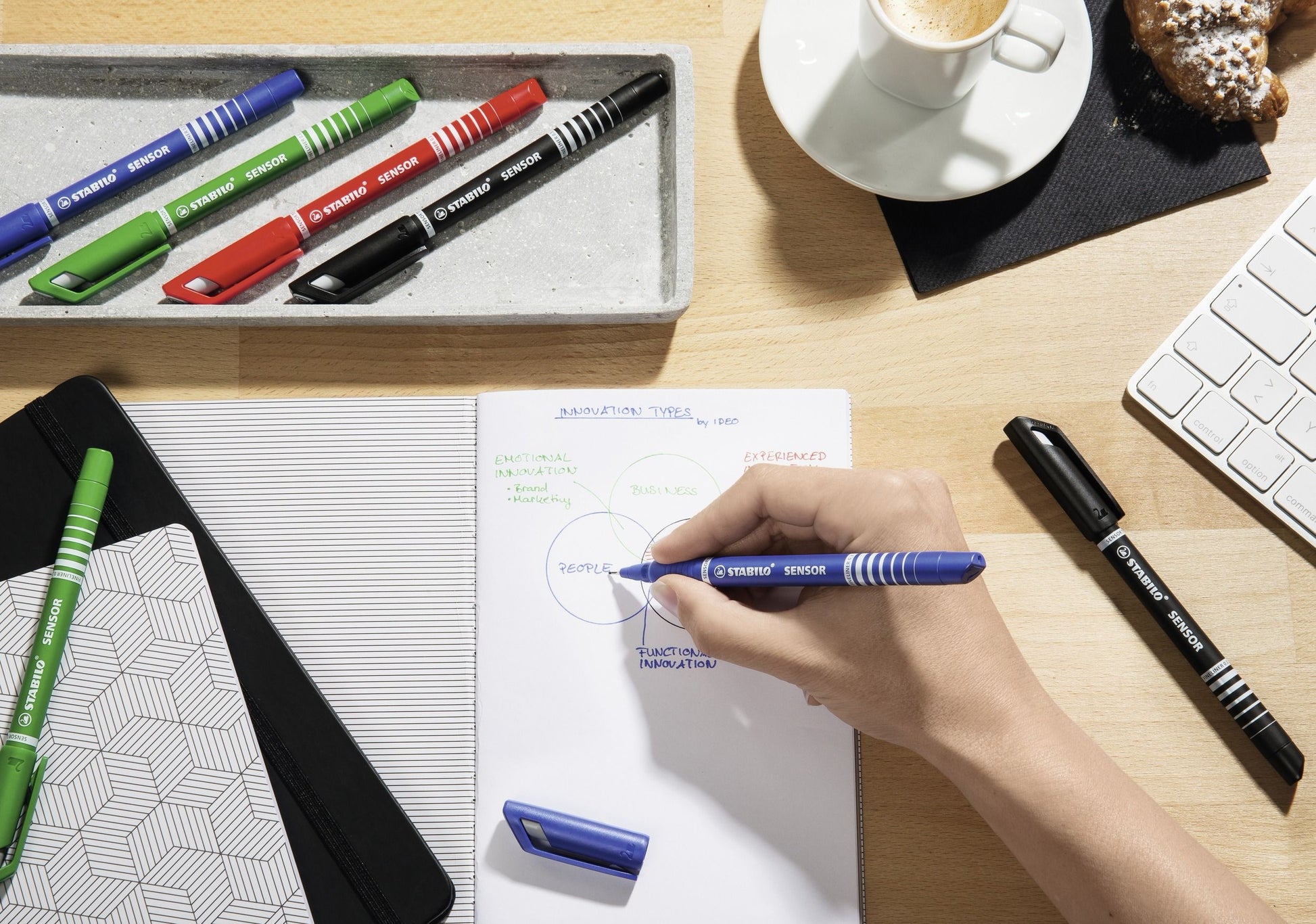 Fineliner con punta ammortizzata - STABILO SENSOR F - Tratto Fine (0,3 mm) - Blu (25529266)