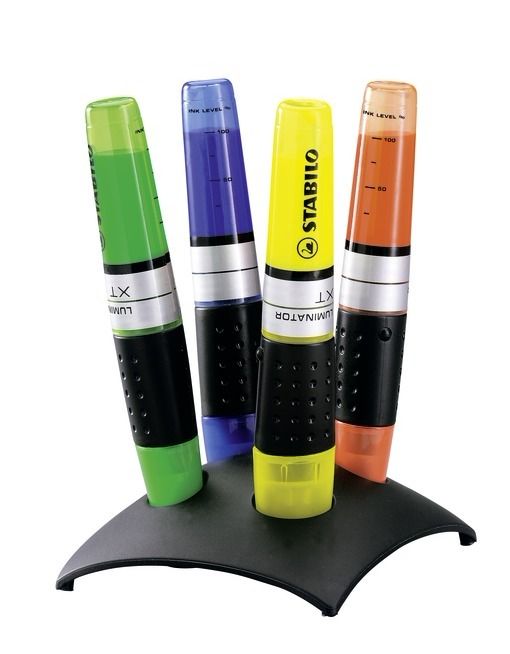 Evidenziatore - STABILO LUMINATOR - lunga durata e doppio tratto (2 + 5 mm) - Desk-Set da 4 - Colori assortiti (25526939)