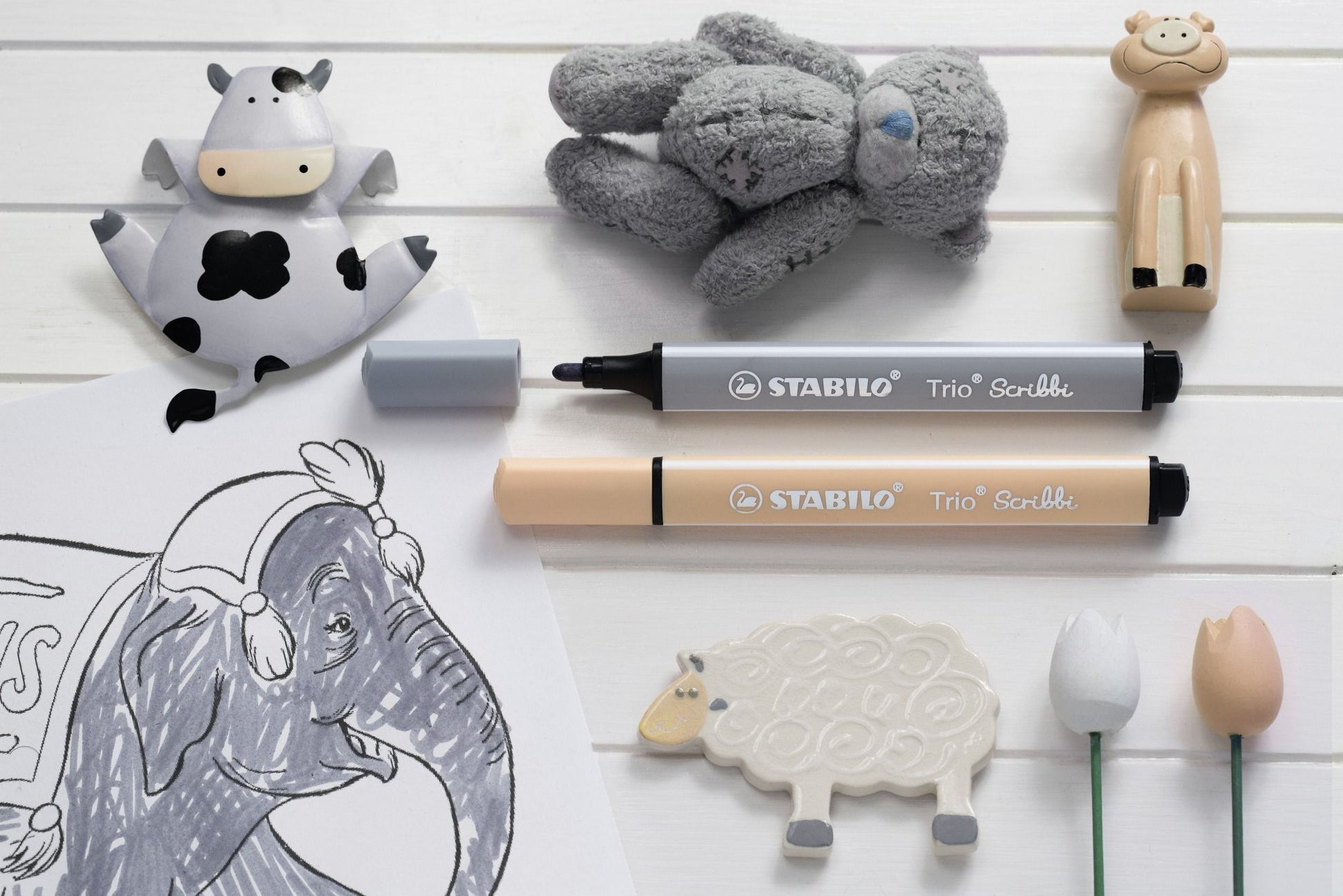 Pennarello triangolare con punta ammortizzata - STABILO Trio Scribbi - Azzurro (25577647)