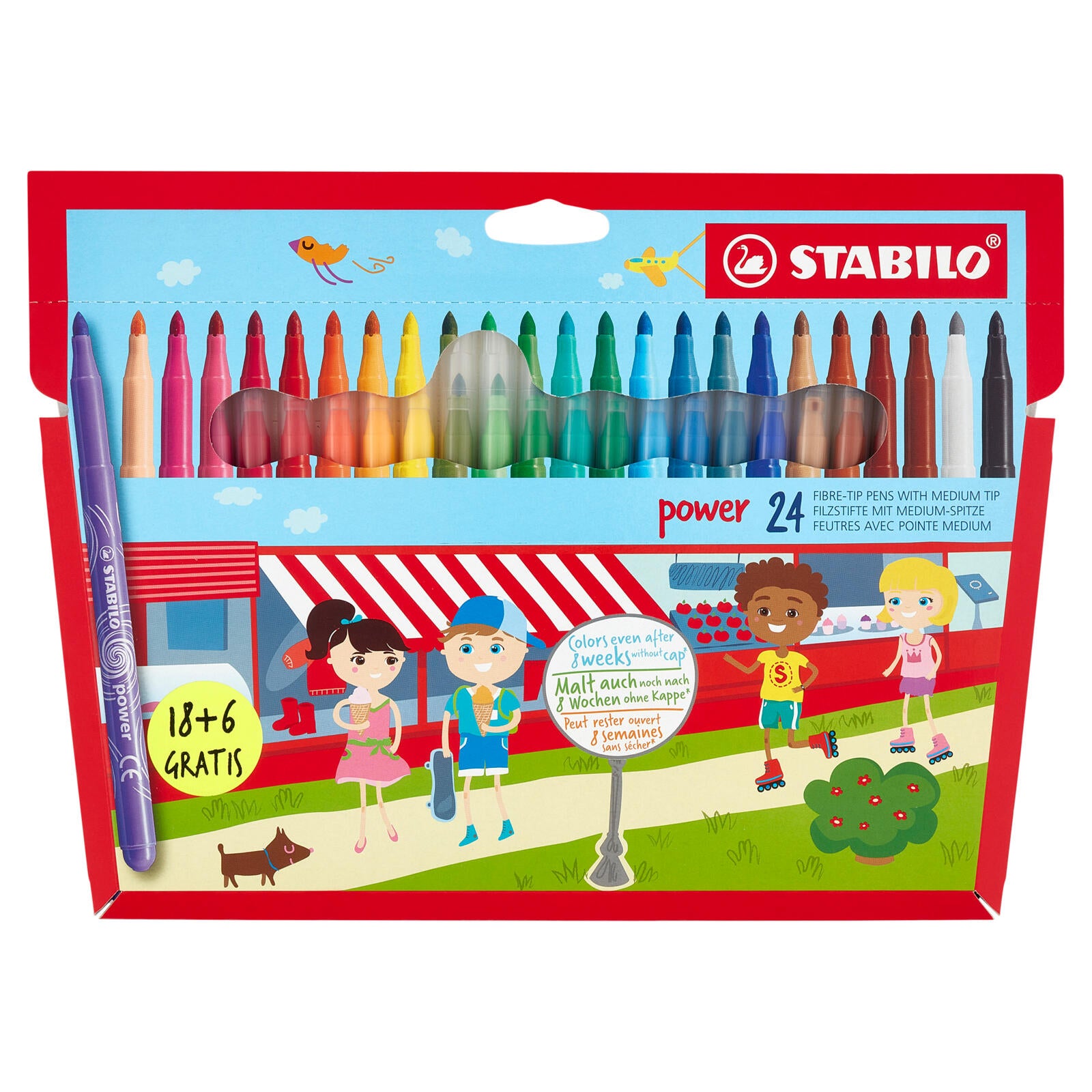 STABILO power pennarelli punta media - astuccio da 18 + 6 pz. (25608361)