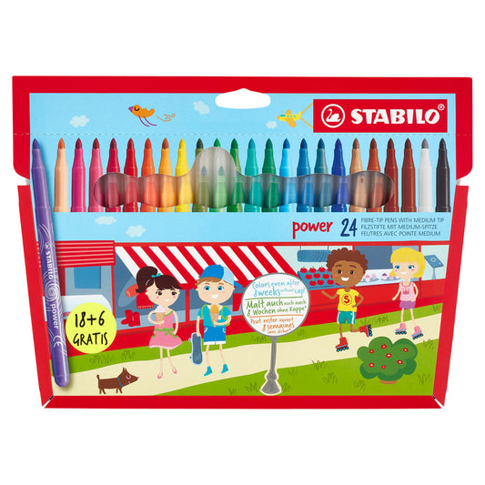 STABILO power pennarelli punta media - astuccio da 18 + 6 pz. (25608361)