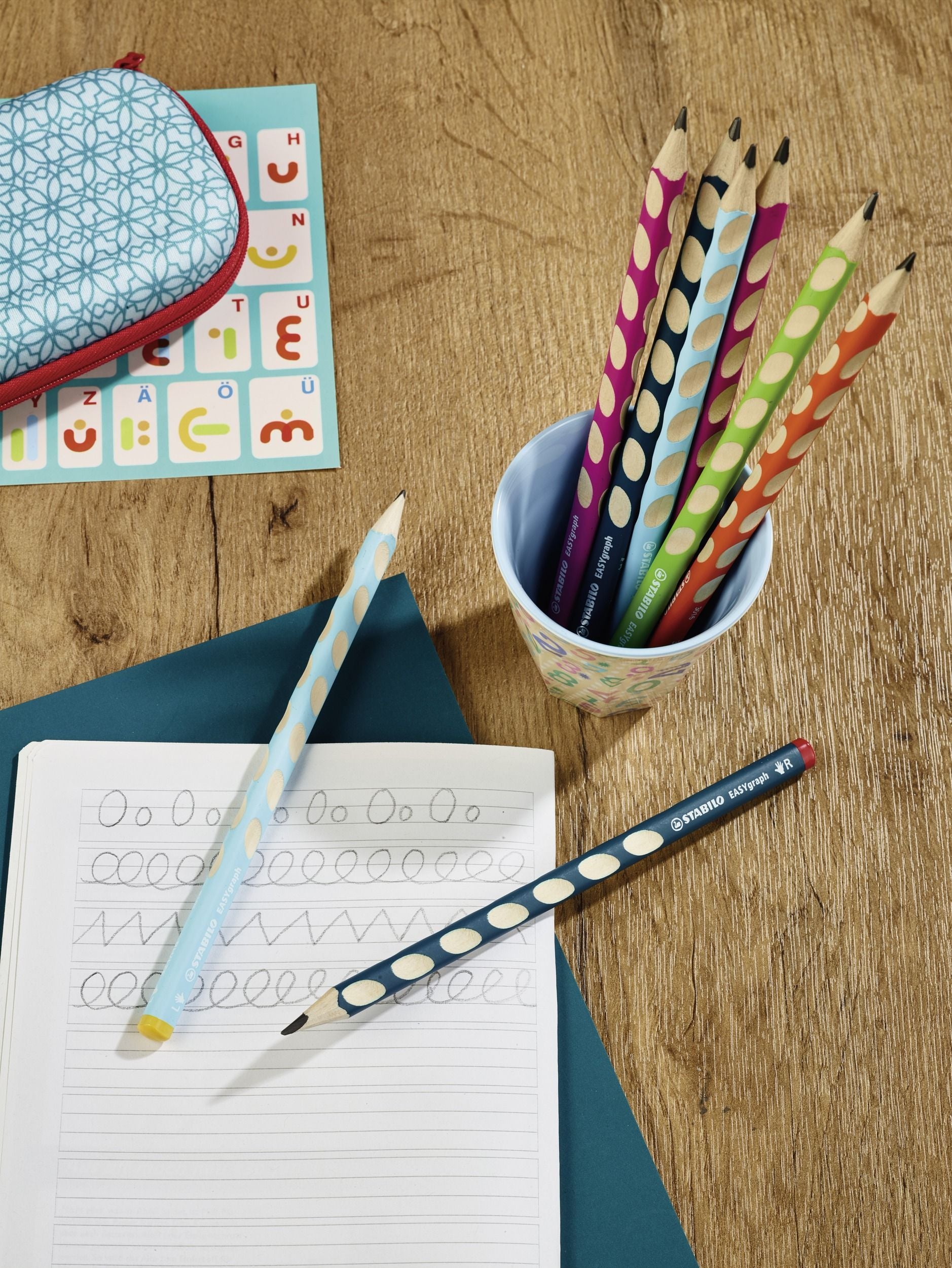 Matita Ergonomica triangolare - STABILO EASYgraph per Destrimani in Azzurro - Gradazione HB (25544977)