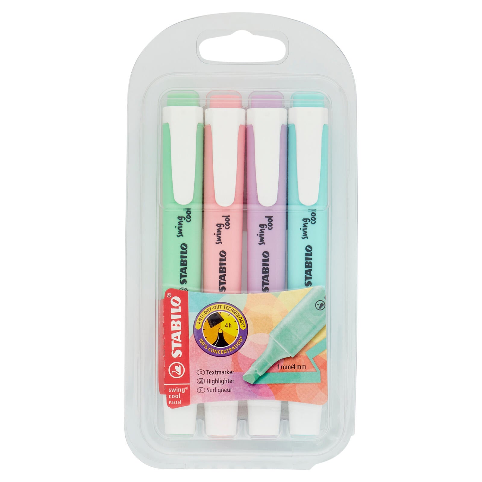 STABILO swing cool Pastel evidenziatore - astuccio da 4 pz. (25608384)