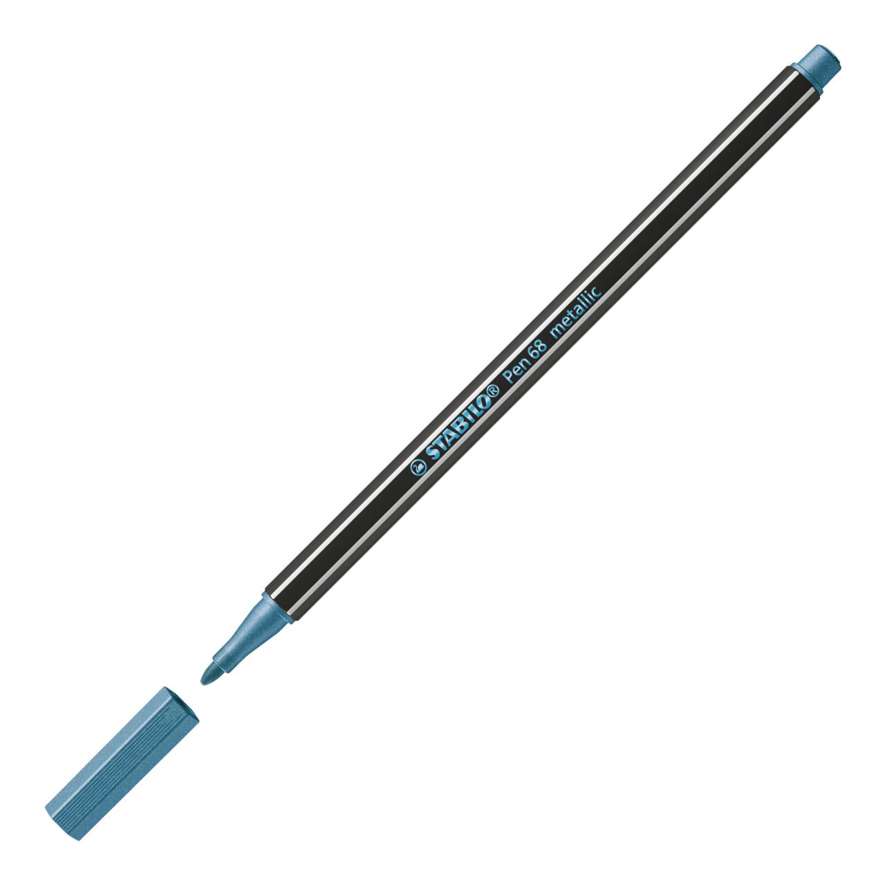 Pennarello Premium Metallizzato - STABILO Pen 68 metallic - Blu metallizzato (25577119)