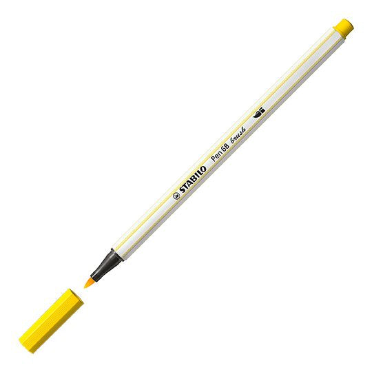 Pennarello Premium con punta a pennello - STABILO Pen 68 brush - Giallo (25576109)