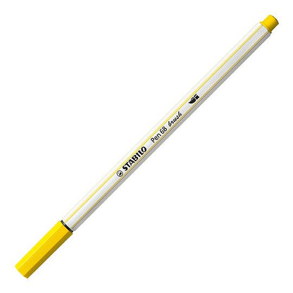 Pennarello Premium con punta a pennello - STABILO Pen 68 brush - Giallo (25576114)