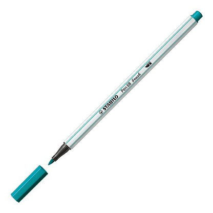 Pennarello Premium con punta a pennello - STABILO Pen 68 brush - Blu Turchese (25576052)