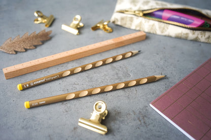 Matita Ergonomica triangolare - STABILO EASYgraph S Metallic per Mancini in Oro - Confezione da 6 - Gradazione HB
 (25545082)