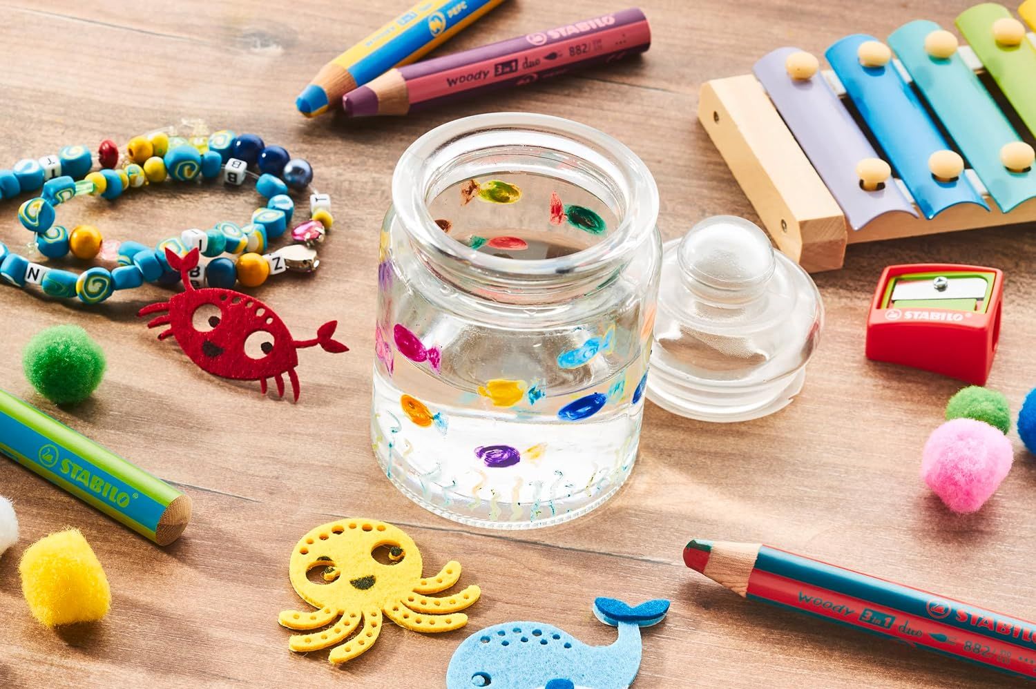 Matita colorata Multi-Funzione - STABILO woody 3 in 1 duo - Mina a 2 Colori - Astuccio da 6 - con Temperino - 6 Matitoni e 12 colori (25544784)