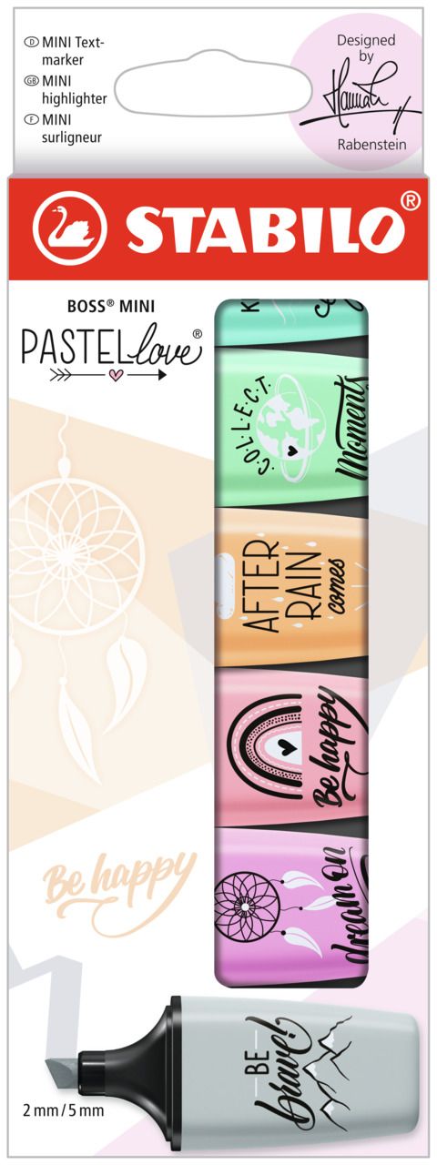 Evidenziatore - STABILO BOSS MINI Pastellove 2.0 - Astuccio da 6 - Colori assortiti (25526554)