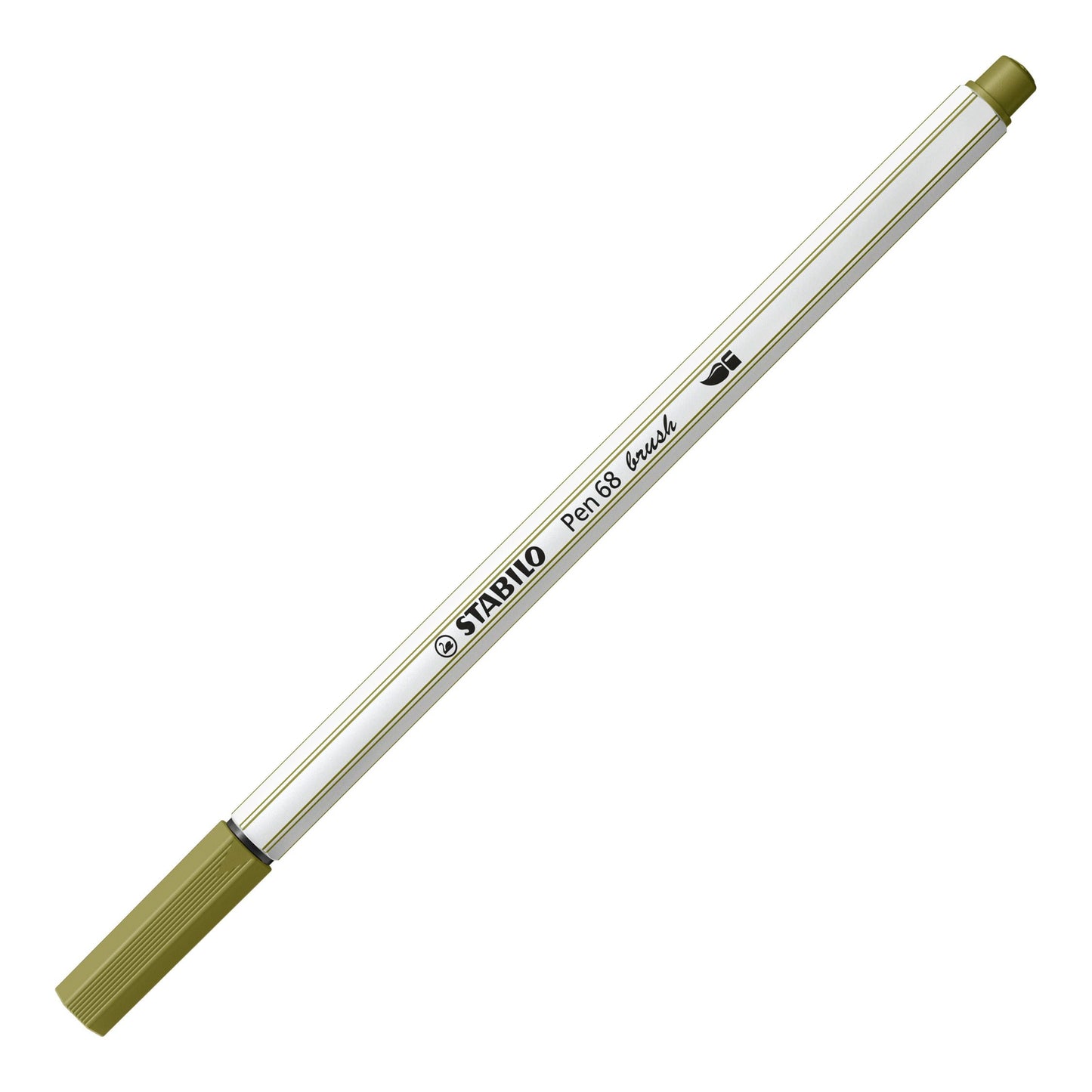Pennarello Premium con punta a pennello - STABILO Pen 68 brush - Verde muschio (25576810)