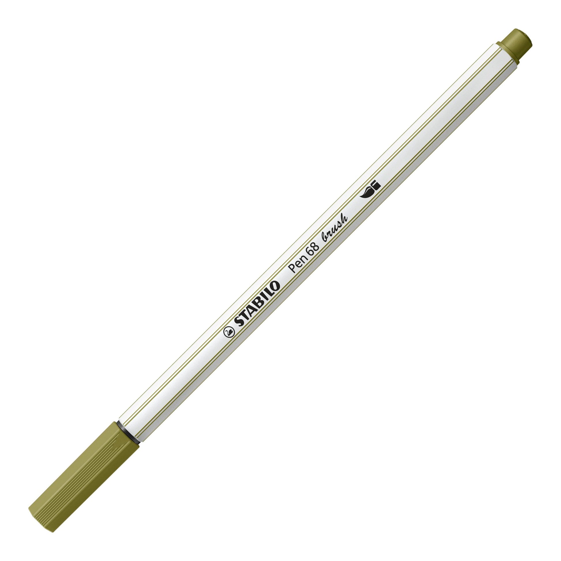 Pennarello Premium con punta a pennello - STABILO Pen 68 brush - Verde muschio (25576810)