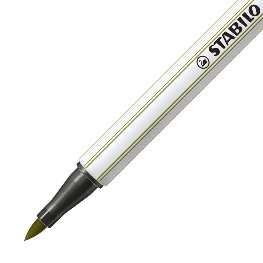 Pennarello Premium con punta a pennello - STABILO Pen 68 brush - Verde muschio (25576811)