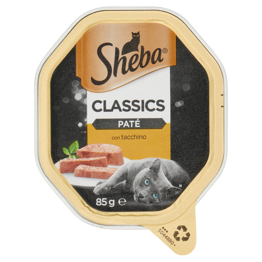 Sheba Classics Patè Cibo Umido Gatto con Tacchino 85 g