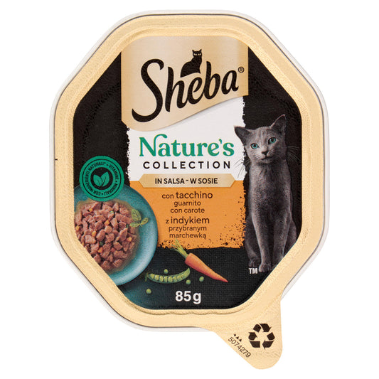 Sheba Nature's Collection in salsa cibo umido gatto con Tacchino guarnito con Carote 85g (25603341)