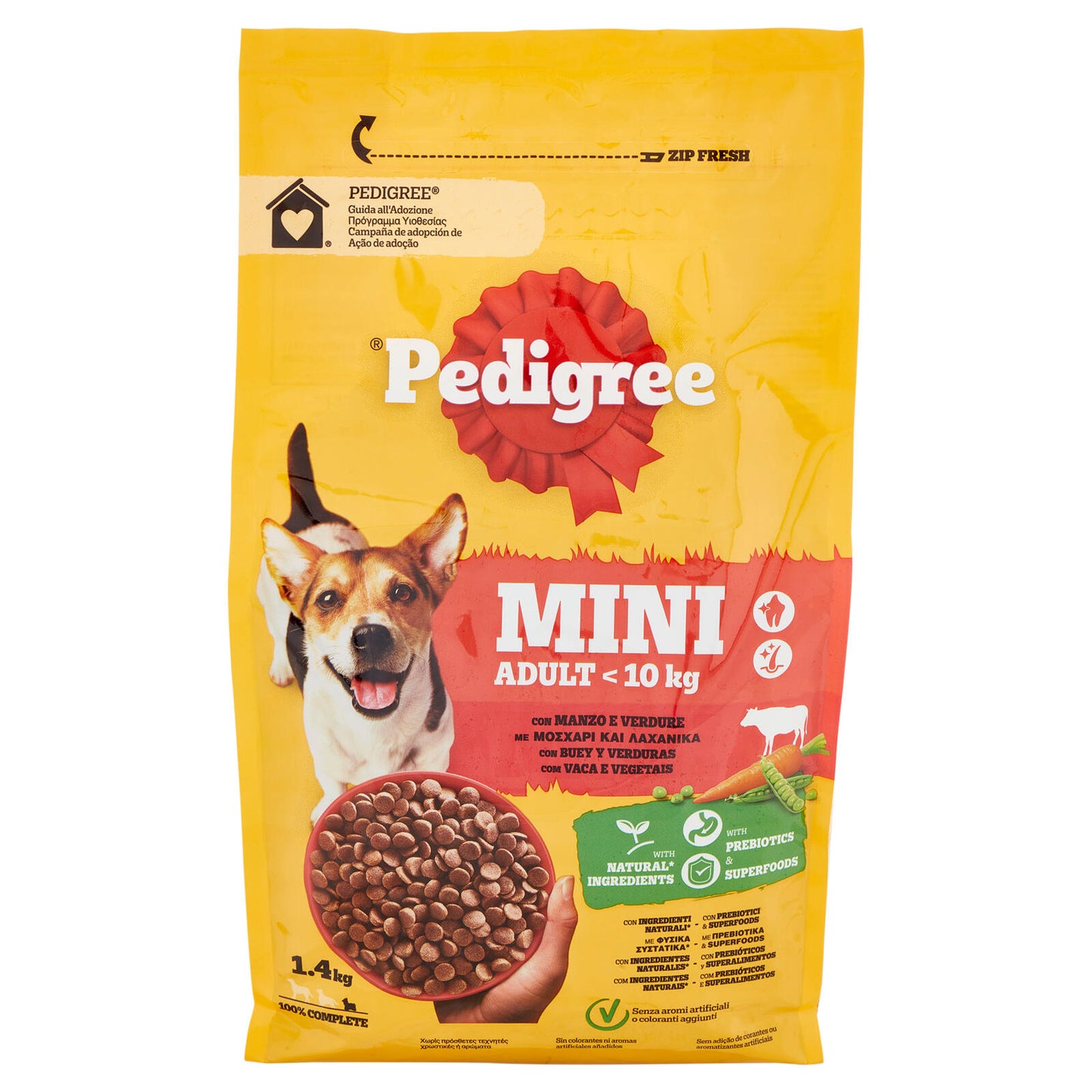 Pedigree Cibo Secco Cane Adulto Piccolo Manzo Verdure 1.4Kg (25569536)