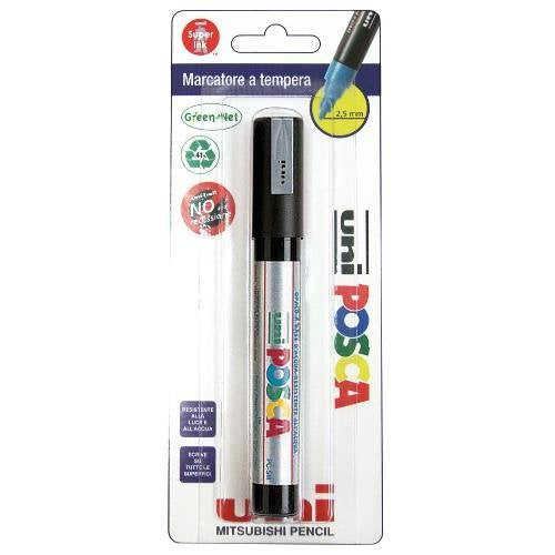 Uni 135152BL Blister Pennarello Uniposca, Argento (25613149)