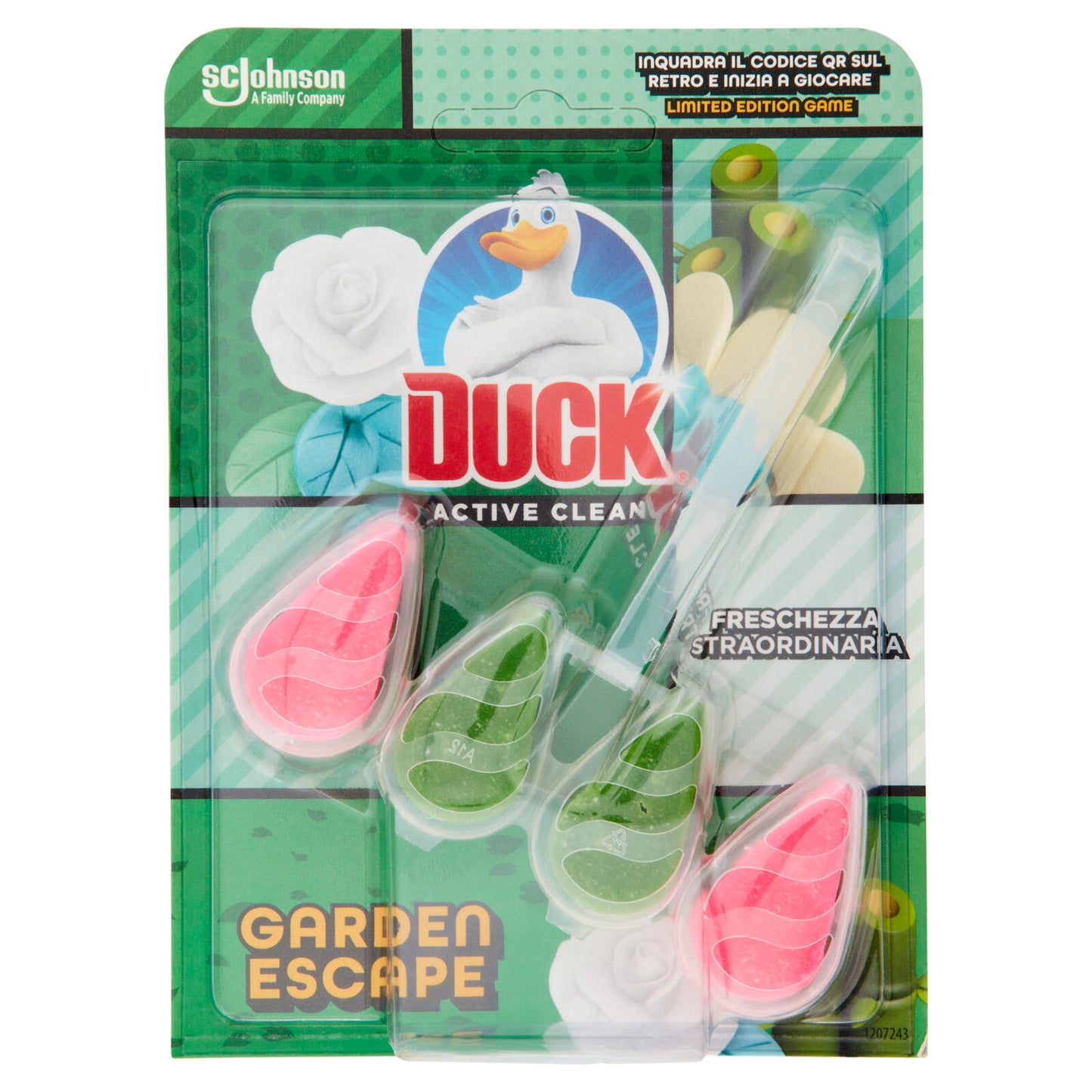 Duck Active Clean - Tavoletta Igienizzante WC, Fragranza Rosa e Fiori di Loto, 38,6 g (25525782)