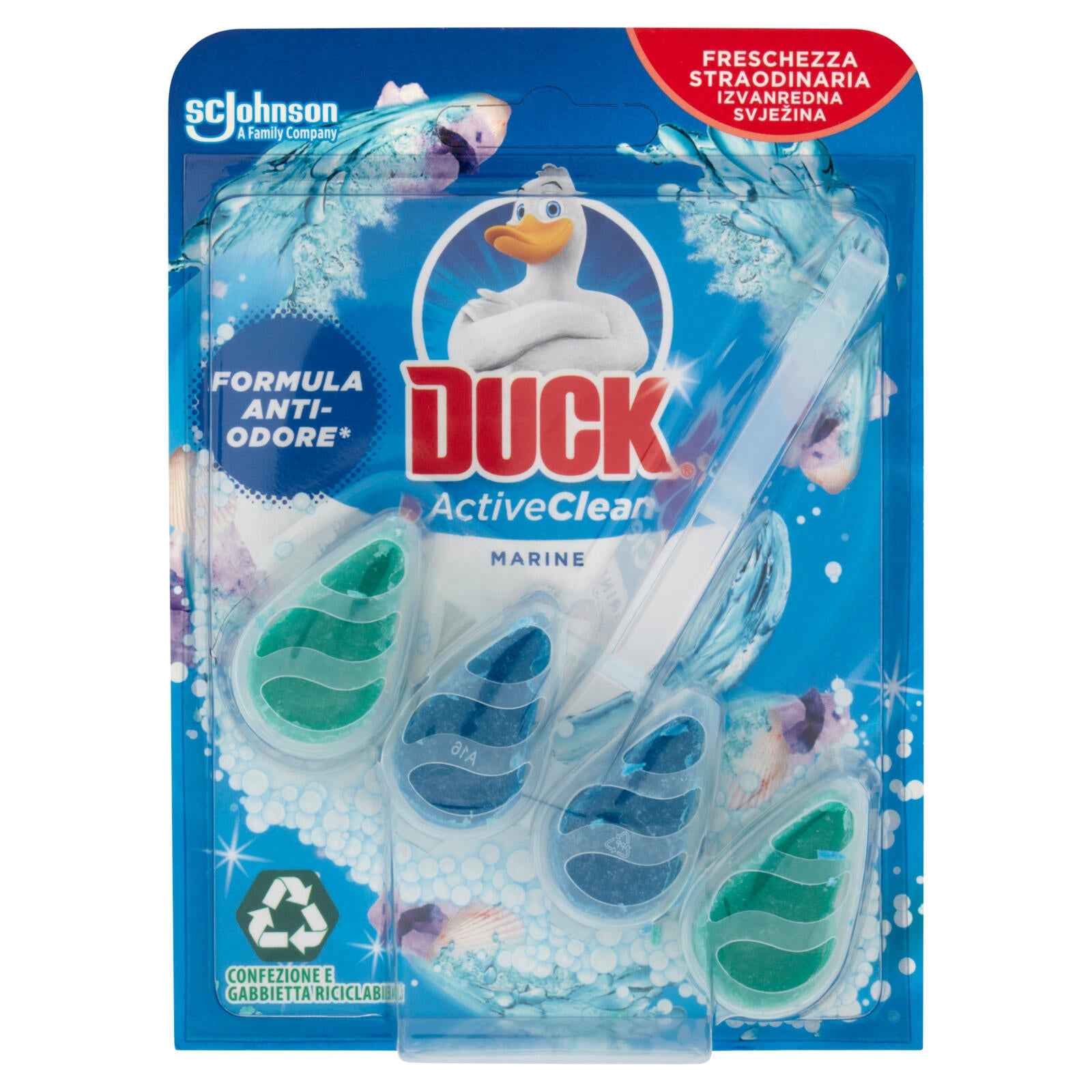 Duck Active Clean - Tavoletta Igienizzante WC, Fragranza Marine, 38,6 g
