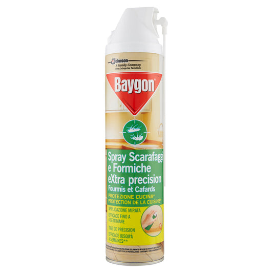 Baygon Spray Extra Precision, Insetticida contro Scarafaggi e Formiche, 1 Confezione da 400 ml (25519846)