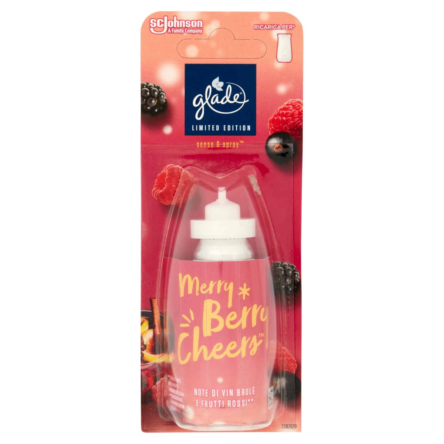 Glade Sense&Spray Profumatore per Ambienti Ricarica, Fragranza Merry Berry Cheers, 18 ml