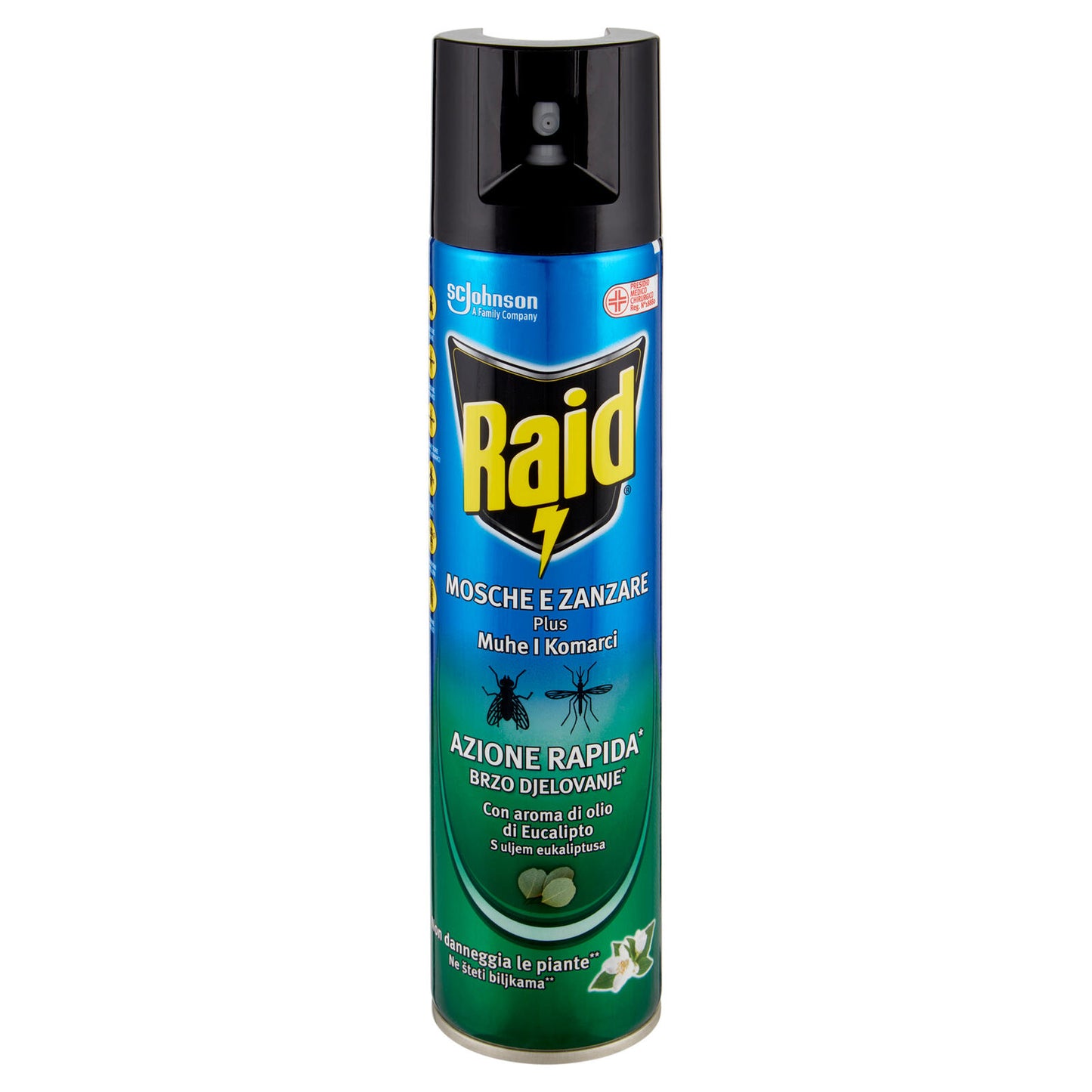Raid Mosche e Zanzare Spray Eucalipto Insetticida, Antizanzare e Antimosche, Azione rapida, 400 ml (25583609)